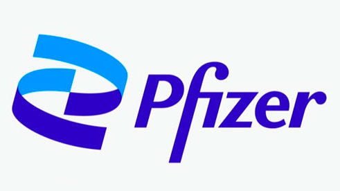 stands pfizer logo 